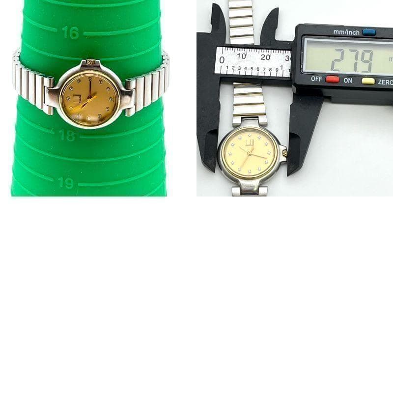 ダンヒル ミレニアム 12Pダイヤ 腕時計 ゴールド文字盤 新品電池交換済