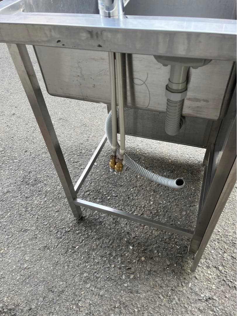 特注品 業務用 1槽シンク 混合水栓 蛇口付き 幅600×奥