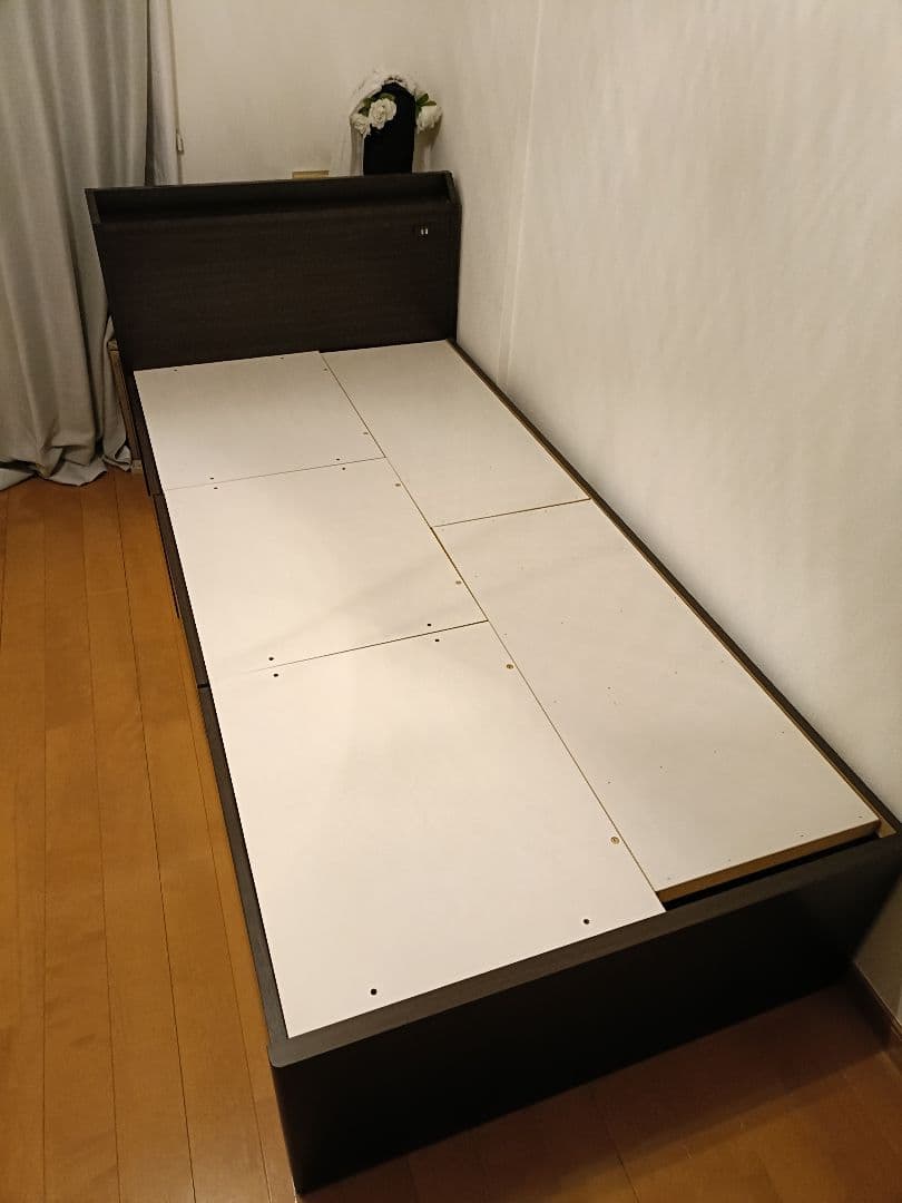 【特価】シングルベッドフレーム ダークブラウン NITORI ニトリ（NITORI） ベッド チェストベッドフレーム(DBR) 収納付き