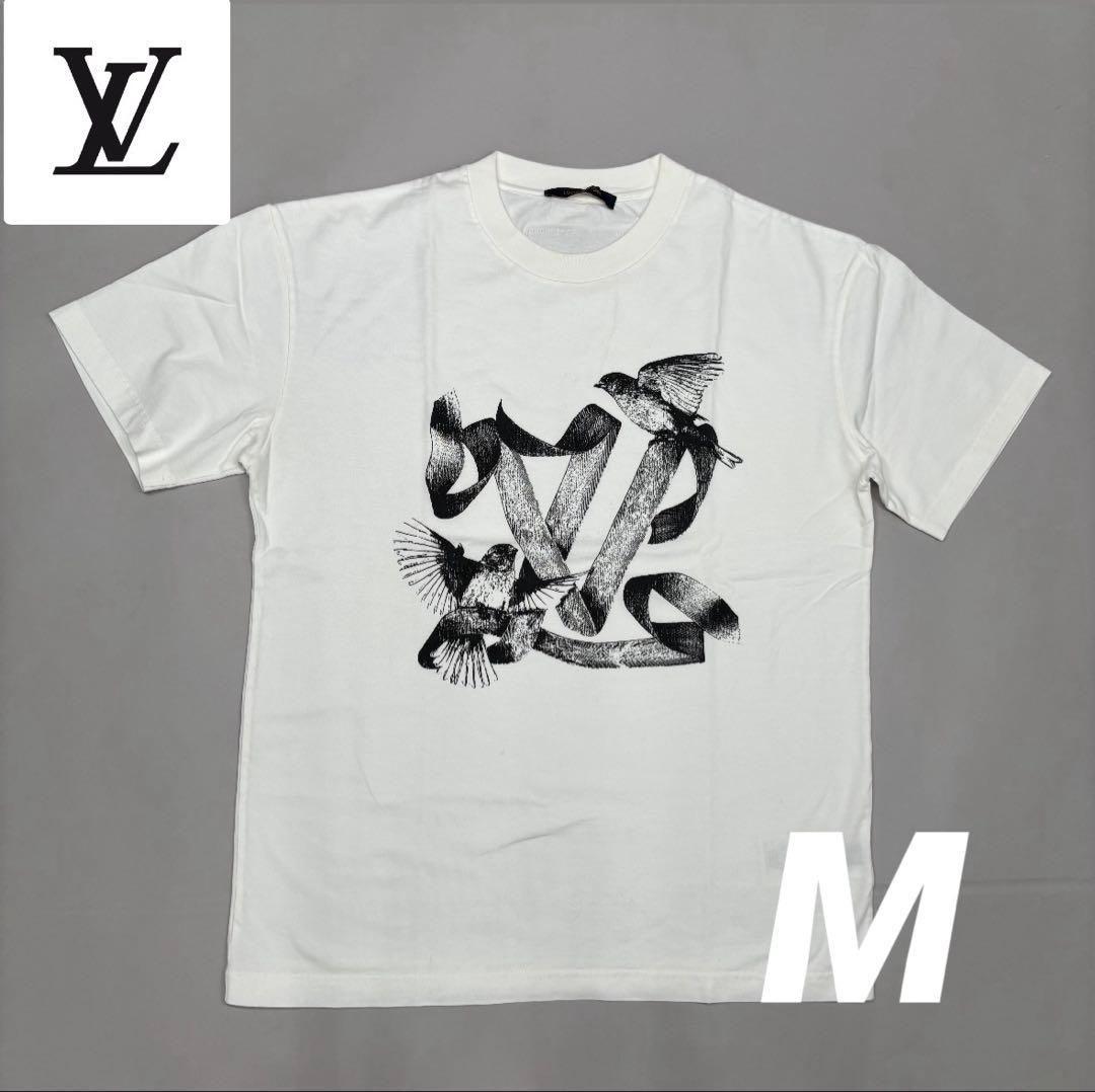 【美品】LV×BIRDS プリントTシャツ CHIGIRI ちぎり 鳳凰 柄 発泡プリント 和柄 半袖Tシャツ CHS50-652