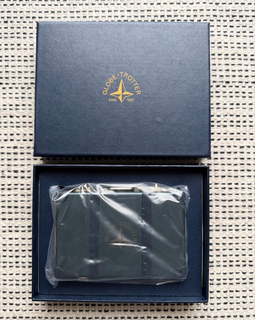 非売品 GLOBE-TROTTER 名刺入れ トランク型　新品　ネイビー 非売品 GLOBE-TROTTER 名刺入れ トランク型 新品 ネイビー - メルカリ