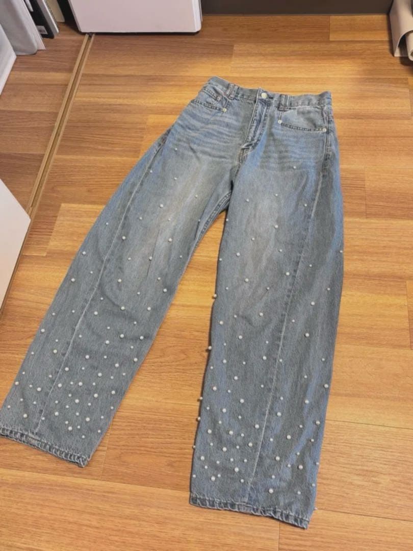 MACPHEE マカフィー パールデニム コクーンテーパードパンツ 36サイズ