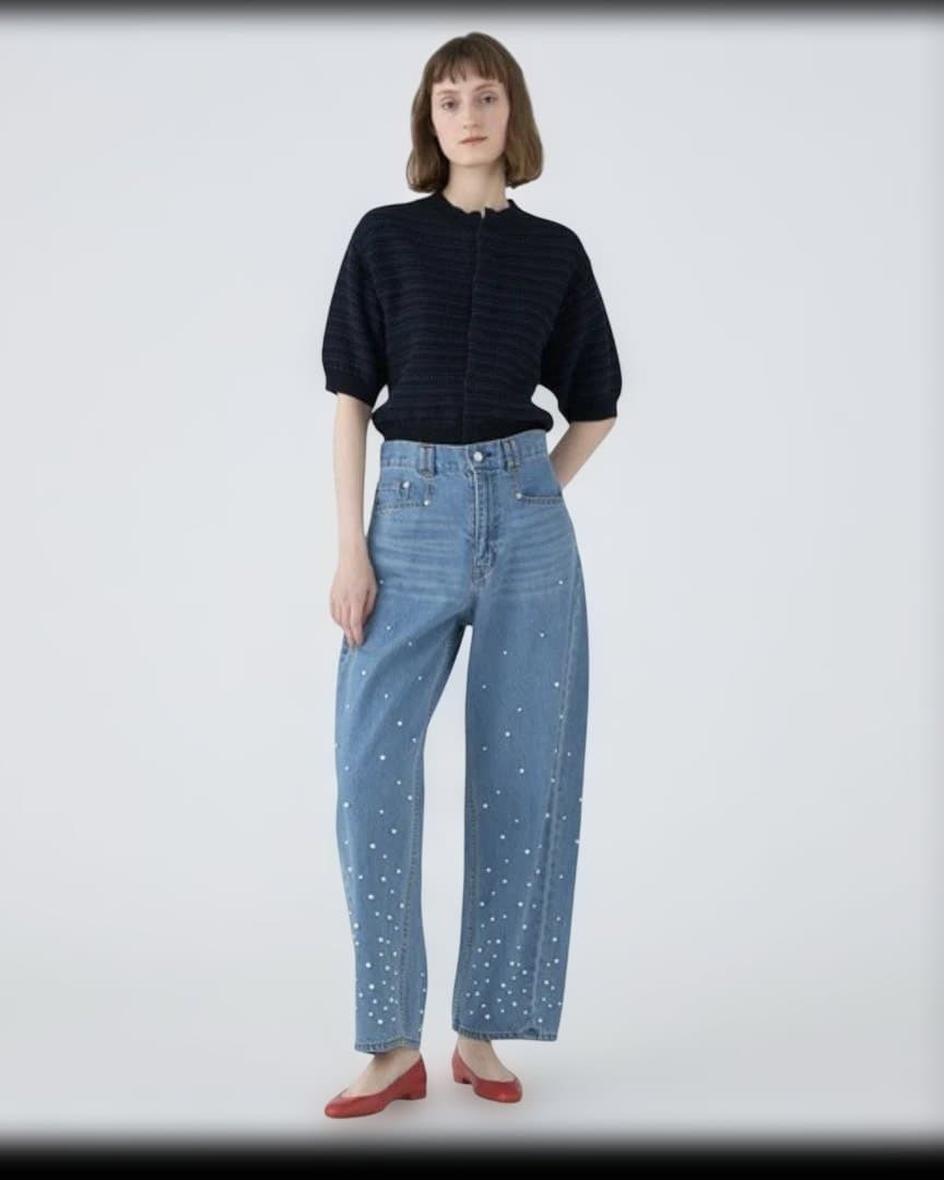 MACPHEE マカフィー パールデニム コクーンテーパードパンツ 36サイズ