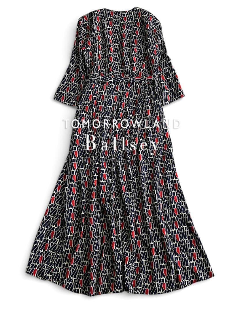 トゥモローランドボールジィ 落ち感 総柄プリントウエストリボンロング