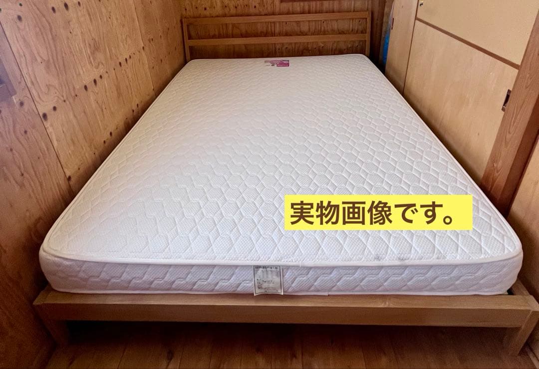 【購入者決定済】MUJI 無印良品 ベッドフレーム クイーン 日本製マットレス 無印良品□高密度マットレス+タモ材クイーンベッド MUJIタモ材家具買取