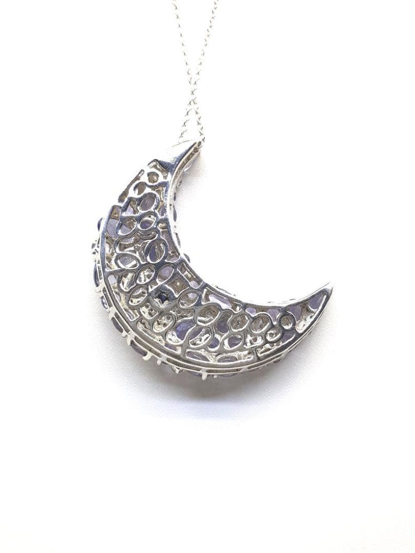 GSTV 天然アルーシャタンザナイトハーフムーンペンダント（シルバー