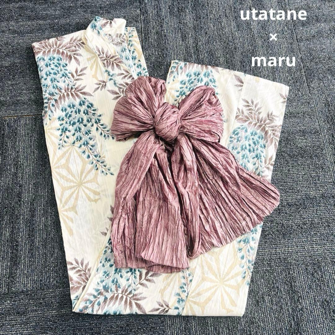 ♡utatane×maru♡ ウタタネ　コラボ　浴衣＆帯　2点セット ♡utatane×maru♡ ウタタネ コラボ 浴衣＆帯 2点セット ♡utatane×maru