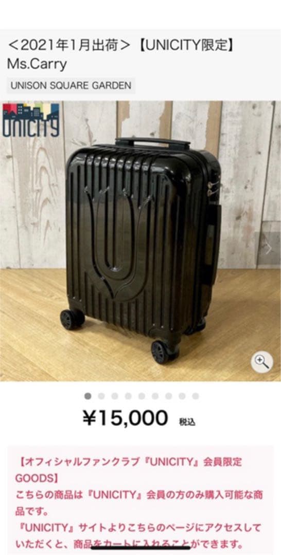 UNISON SQUARE GARDEN キャリーバッグ - メルカリ
