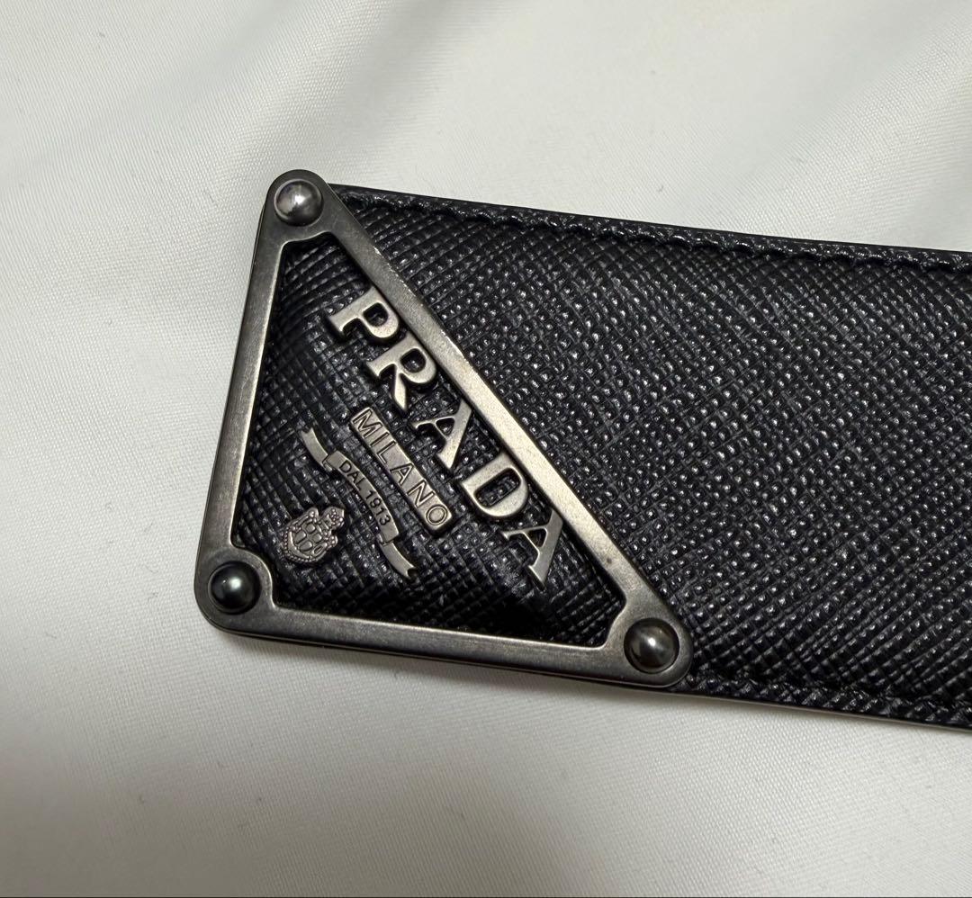 PRADA 黒 ベルト 3度程度使用しただけ！ ファッション メンズ 小物