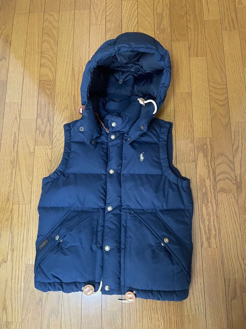 【即日発送】ポロ・ラルフ・ローレン フード付きダウンベスト ネイビー 中古・古着通販】POLO RALPH LAUREN (ポロ・ラルフローレン) ポニー