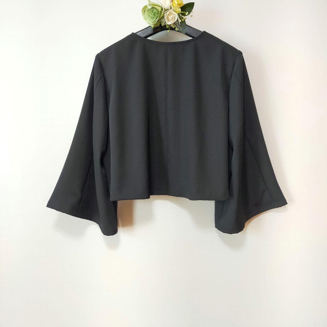 ☆黒留袖アンサンブル*ノースリーブワンピ+ボレロ*着物リメイク正絹L