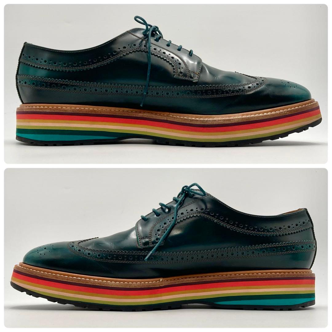 ぽんた様専用✨ ポールスミス ビジネスシューズ 深緑 マルチストライプ 43