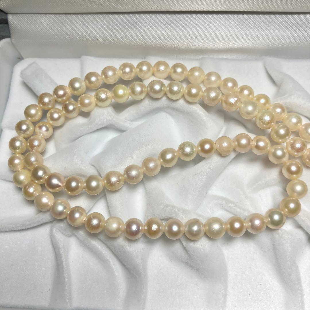 ロング✨ あこや真珠 6-6.5mm パール ネックレス 103.5cm SV