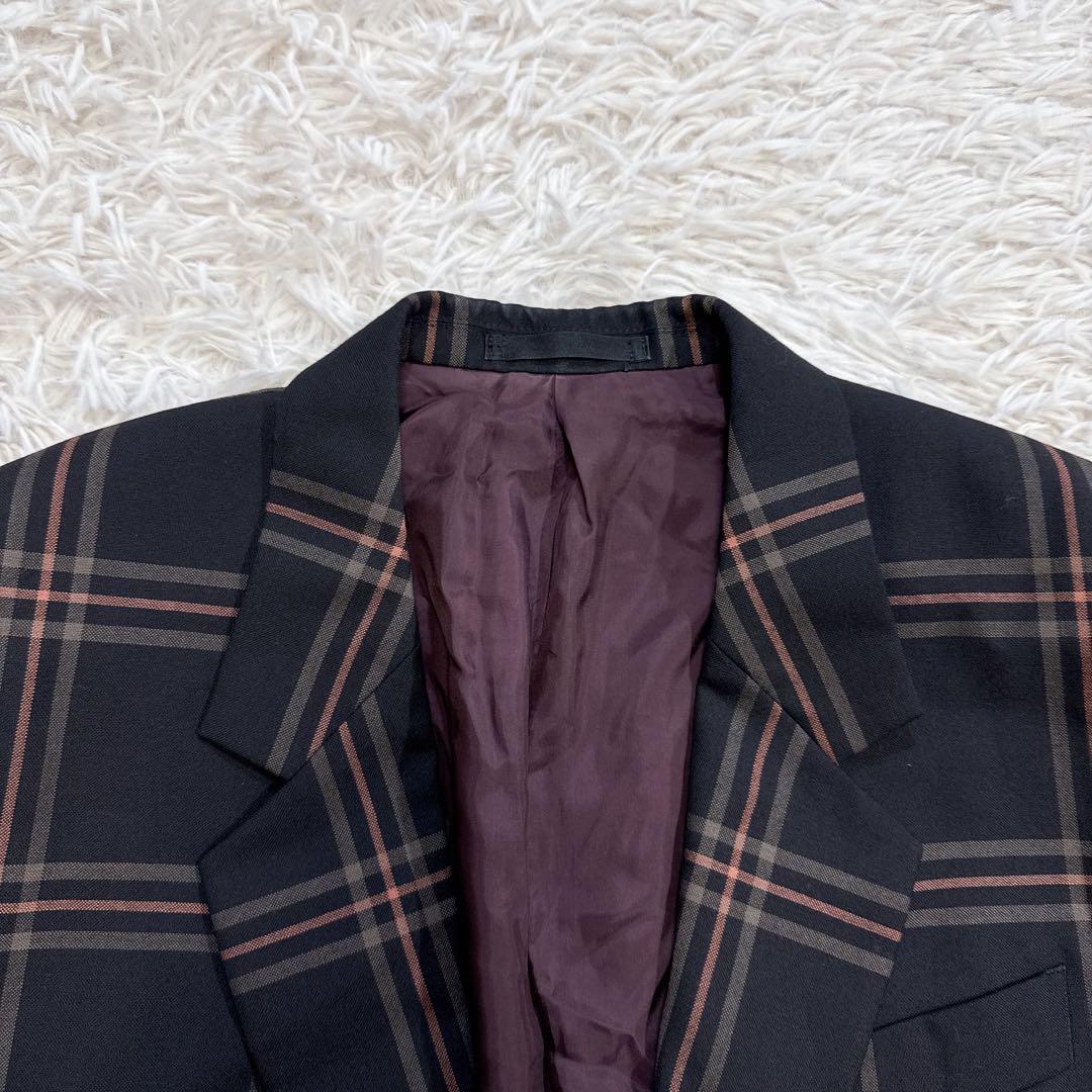 未使用に近い】ポールスミス テーラードジャケットチェック ブラック S