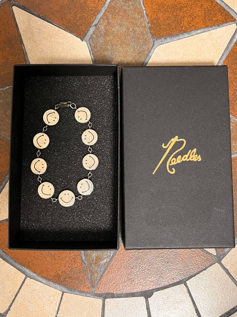 Needles スマイルブレスレット ブレスレット メンズ ニコちゃん CZ キュービックジルコニア スマイル