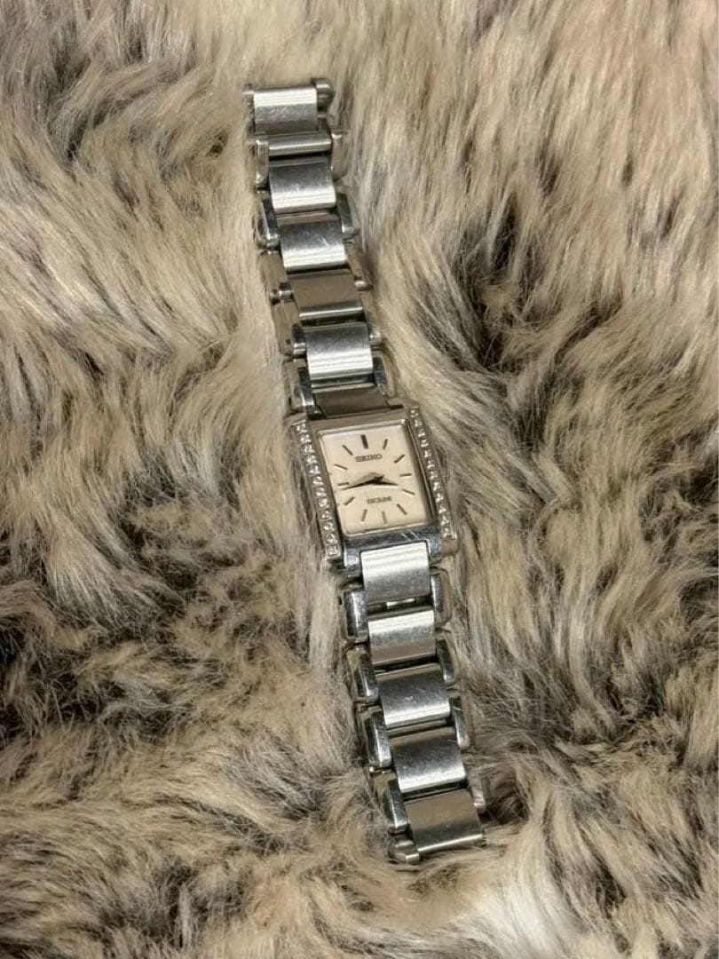 【動作未確認】セイコー エクセリーヌ スクエアダイヤ ダイヤベゼル 腕時計 SEIKO EXCELINE エクセリーヌ ダイヤベゼル レディース腕時計