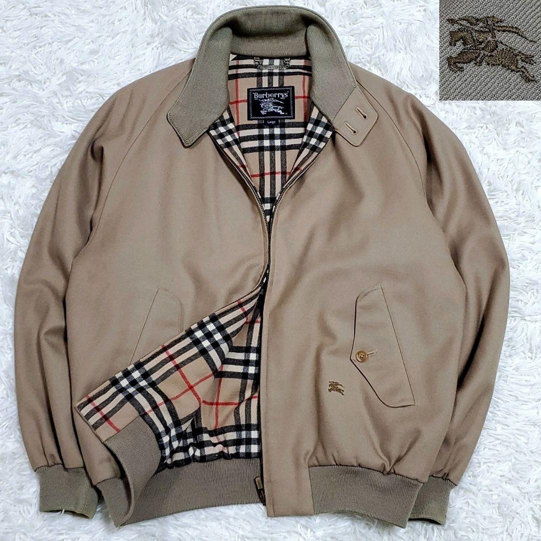 美品 L バーバリー ウール100 ブルゾン ベージュ ホースロゴ ノバ