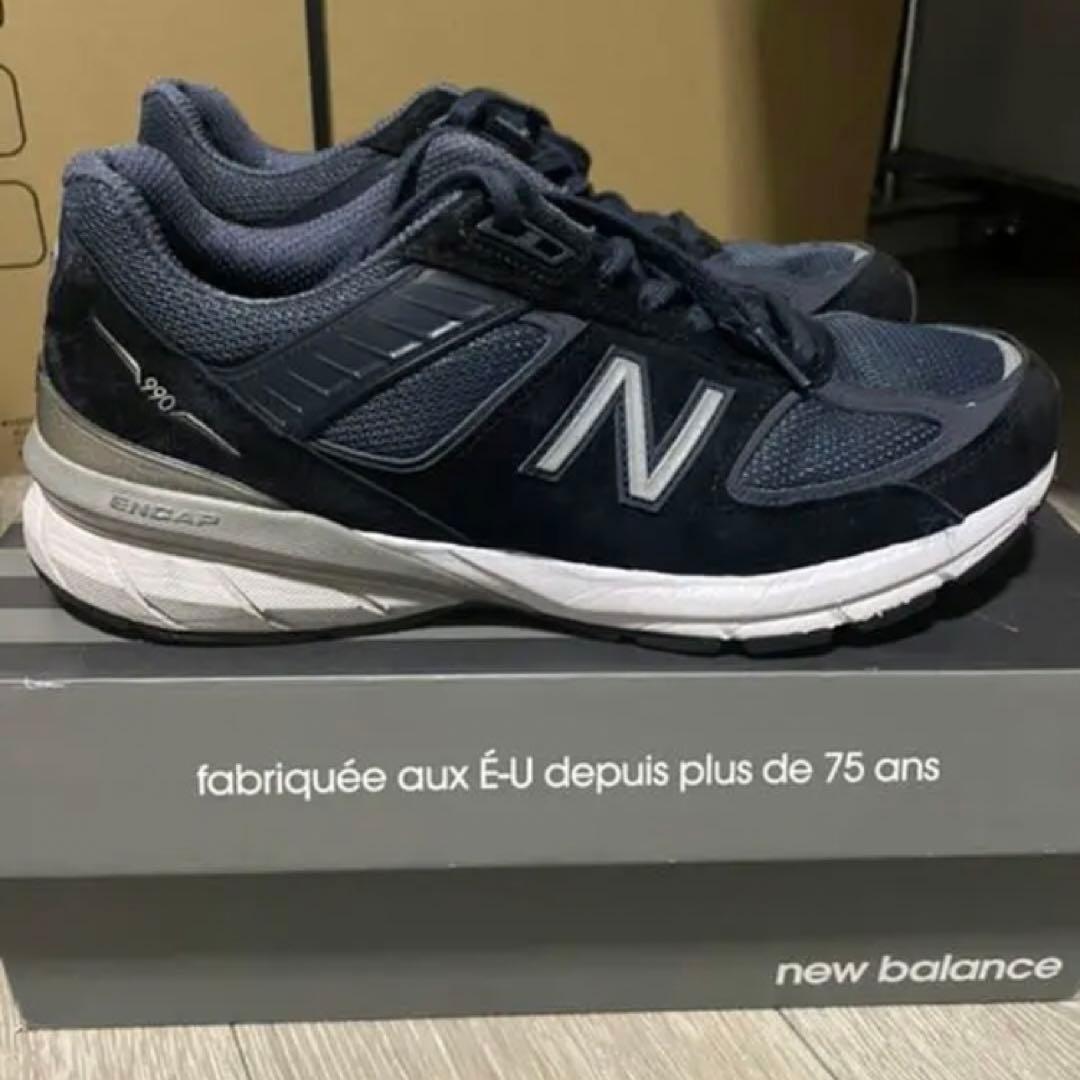 ニューバランス990v5 ネイビー - メルカリ