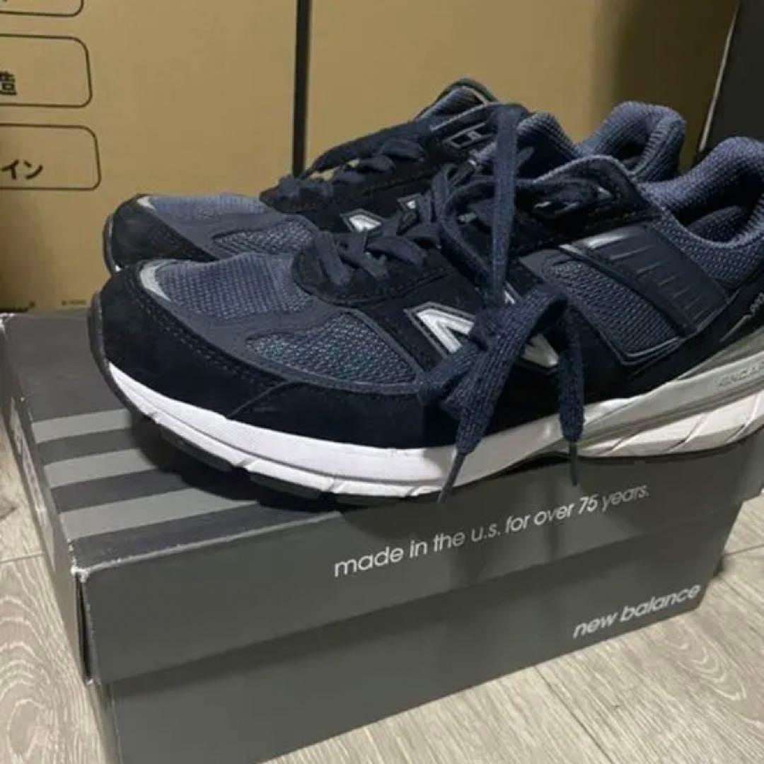 ニューバランス990v5 ネイビー - メルカリ