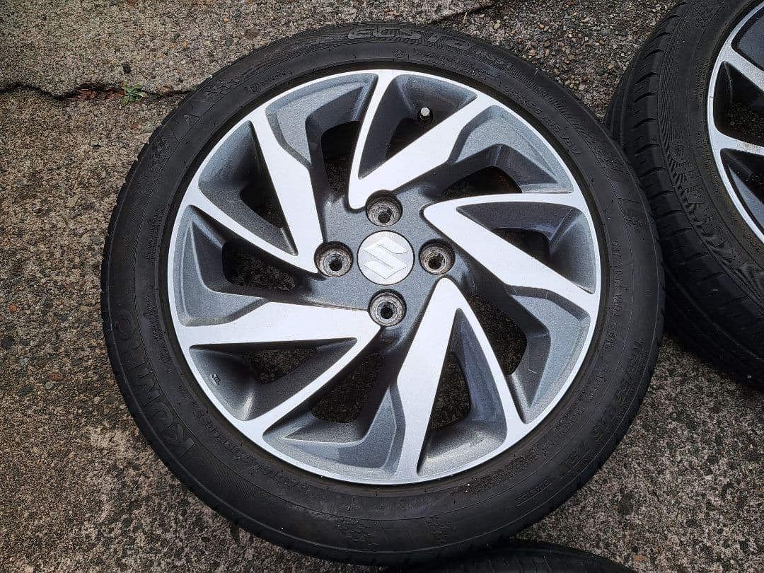 15×4.5J+45 4H100スズキ純正！+165/55R15×4送料￥900