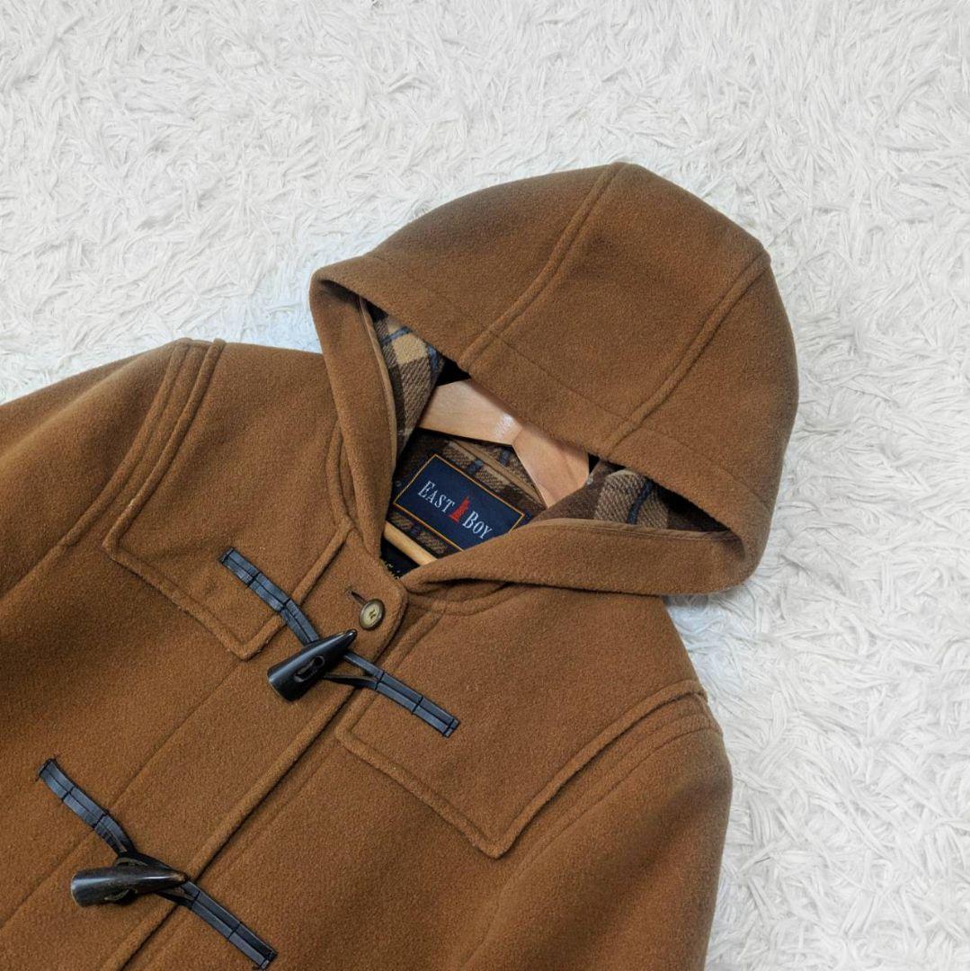 イーストボーイ ダッフルコート 7号 キャメル チェック イタリア製生地