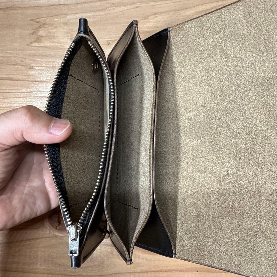 クロムエクセル ホーウィン トラッカーウォレット3層 茶芯 タロン