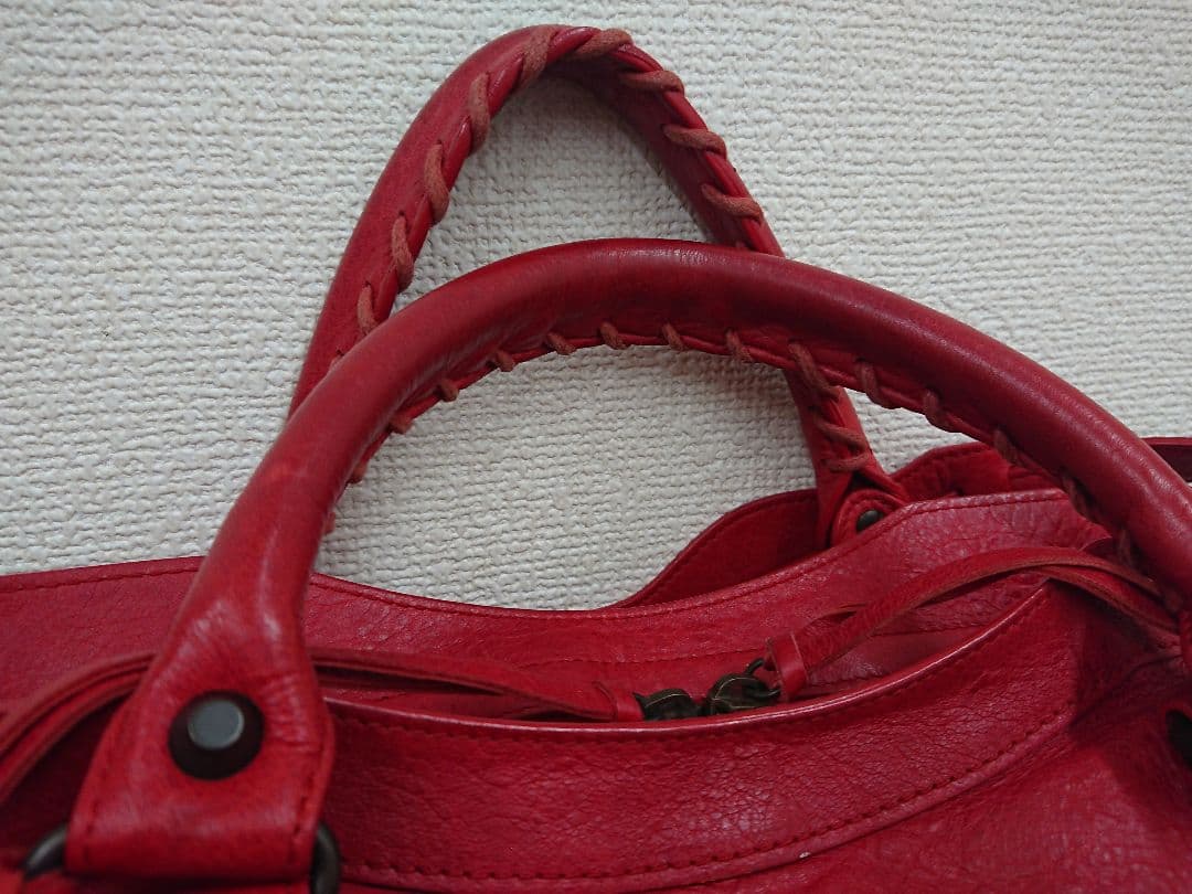 B バレンシアガ 2WAY ザ・シティ The City エディターズバッグ 赤