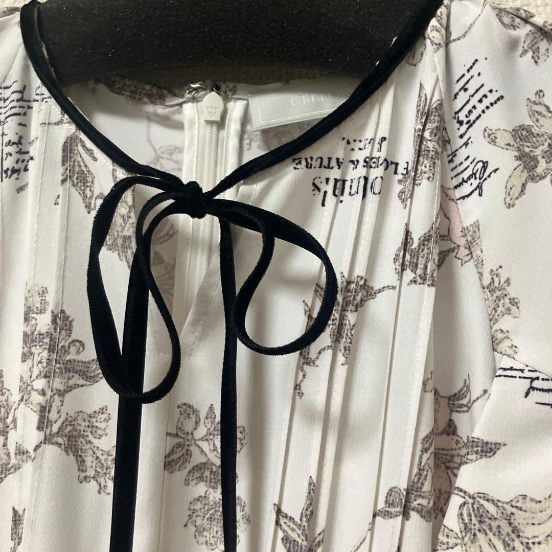 新品】セルフォード ボタニカルレタープリントワンピース アイボリー