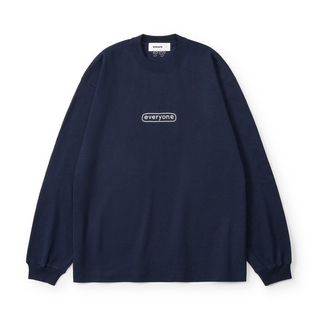 everyone j.30000 sketchy logo ロングスリーブ everyone j.30000 sketchy logo long sleeve tee shirt (NAVY) | everyone