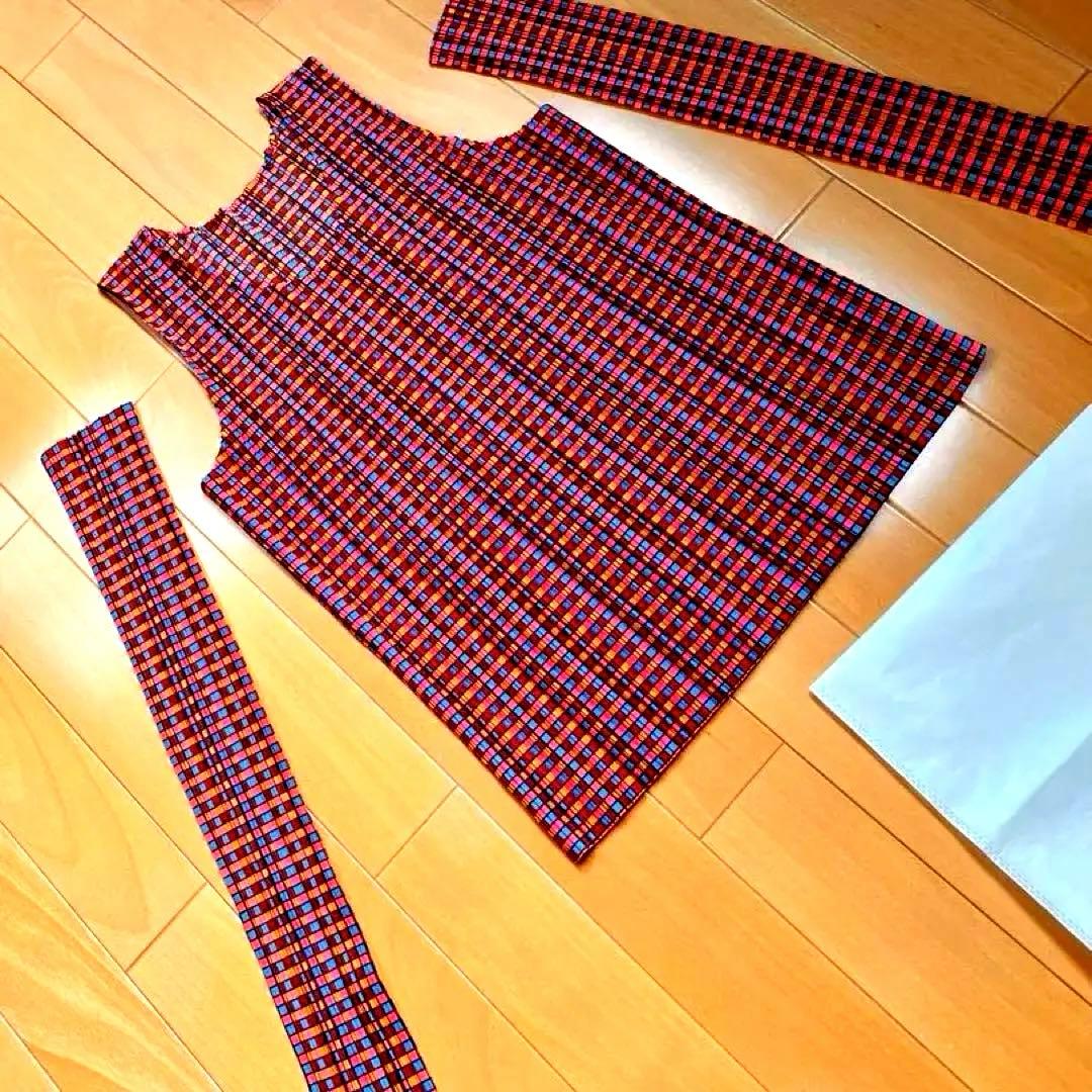 PLEATS PLEASE アームウォーマー付き Princess Melody】アームウォーマー付きダブルりぼんホックテレコ