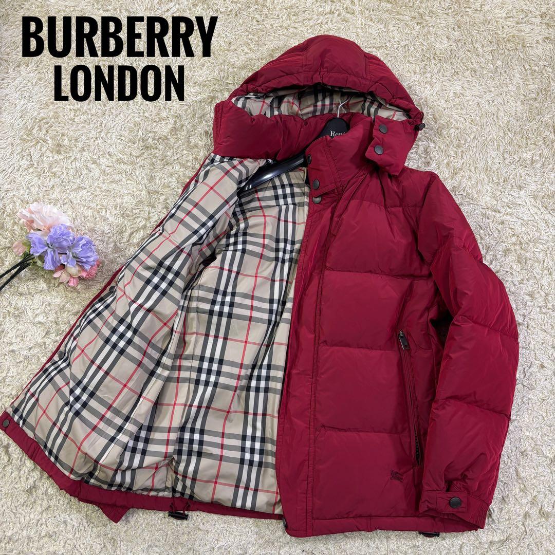 バーバリーロンドン ノバチェック 2way 取り外し フード ダウンコート