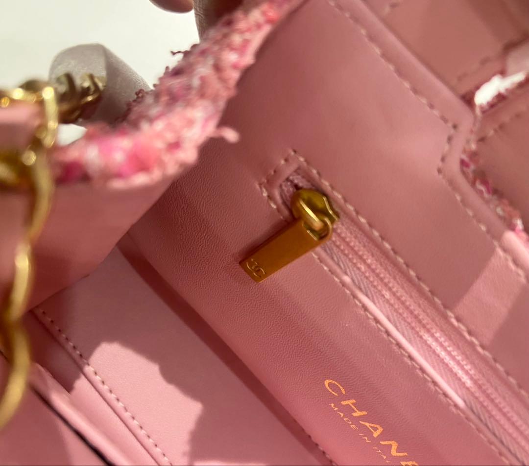 シャネル マトラッセ ツイード ハンドバッグ ピンク ノベルティ - メルカリ