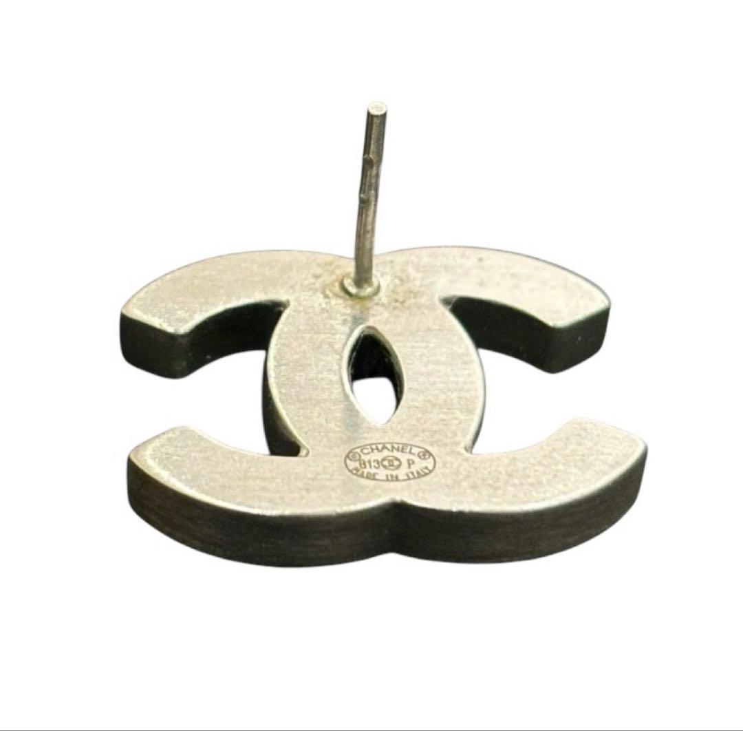 正規品】シャネル ブラック ロゴ ピアス ココ レザー メンズ 片耳 両耳