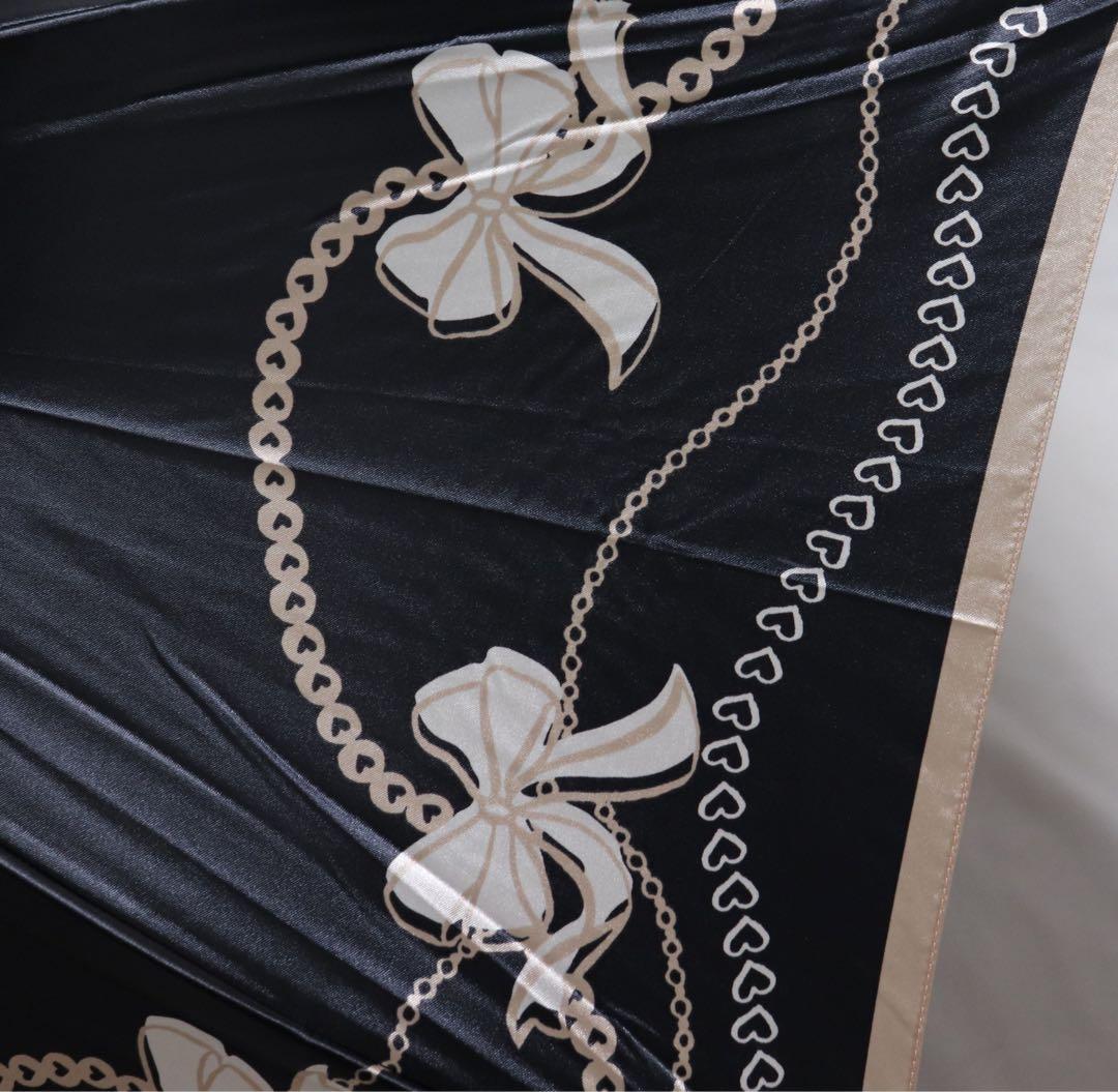 《ランバン オン ブルー》新品 ハート・大きなリボン柄 ャンプ長傘 雨傘 8本骨