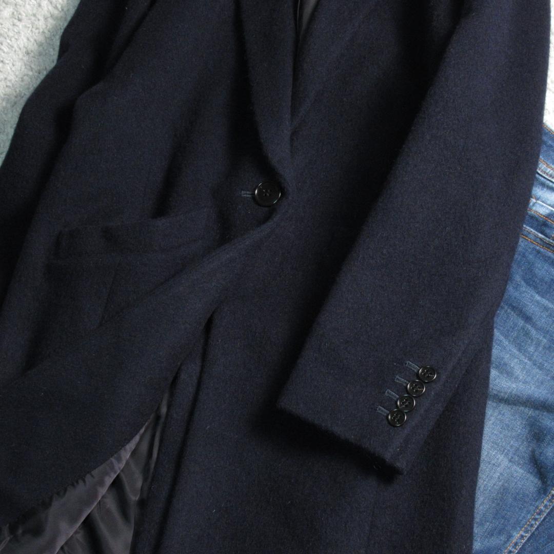 アルアバイル アンゴラブレンド チェスターコート Ⅰ 紺 上質 上品