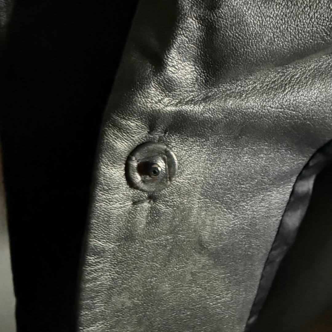 《美品》ANTEPRIMAレザー ジャケット ブルー系 40【B-57】