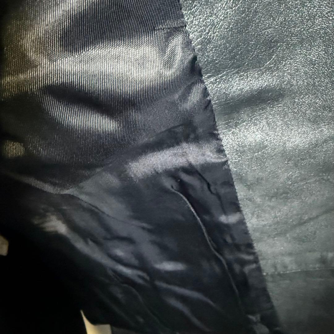 《美品》ANTEPRIMAレザー ジャケット ブルー系 40【B-57】