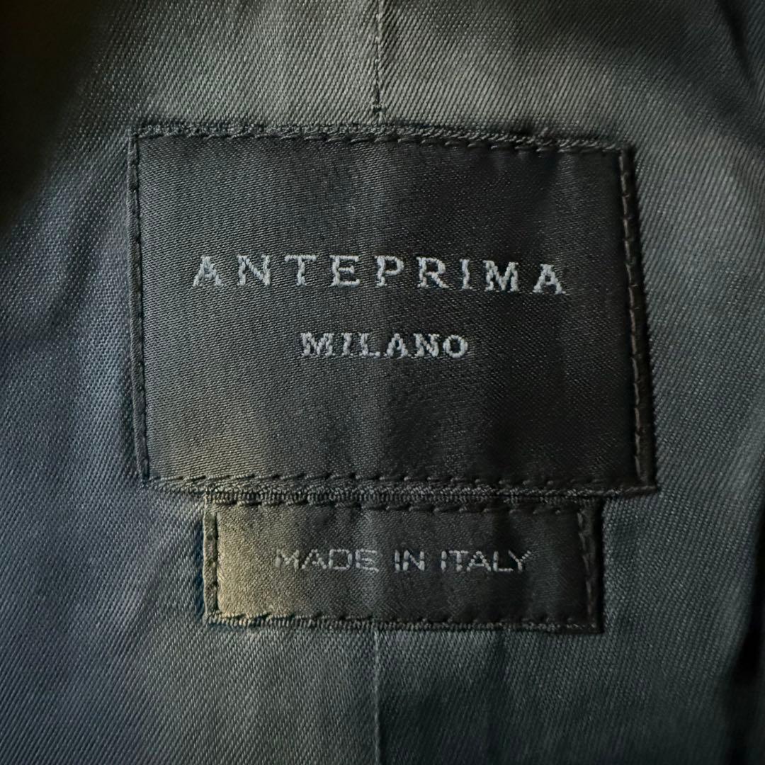 《美品》ANTEPRIMAレザー ジャケット ブルー系 40【B-57】