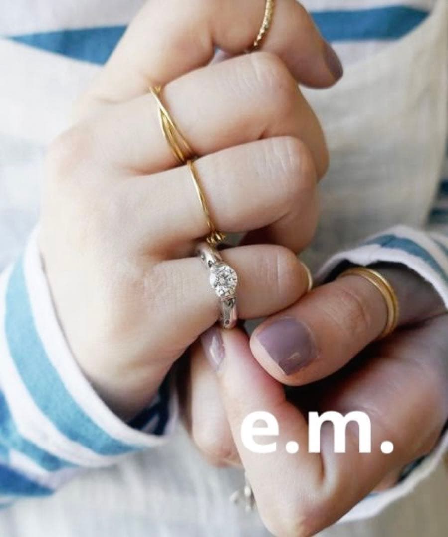 【ギャランティ有り】e.m. ジルコニア ピンキーリング 5号【美品】 SILVER5ジルコニアピンキーリング/レディース/メンズ/（リング）｜e.m.