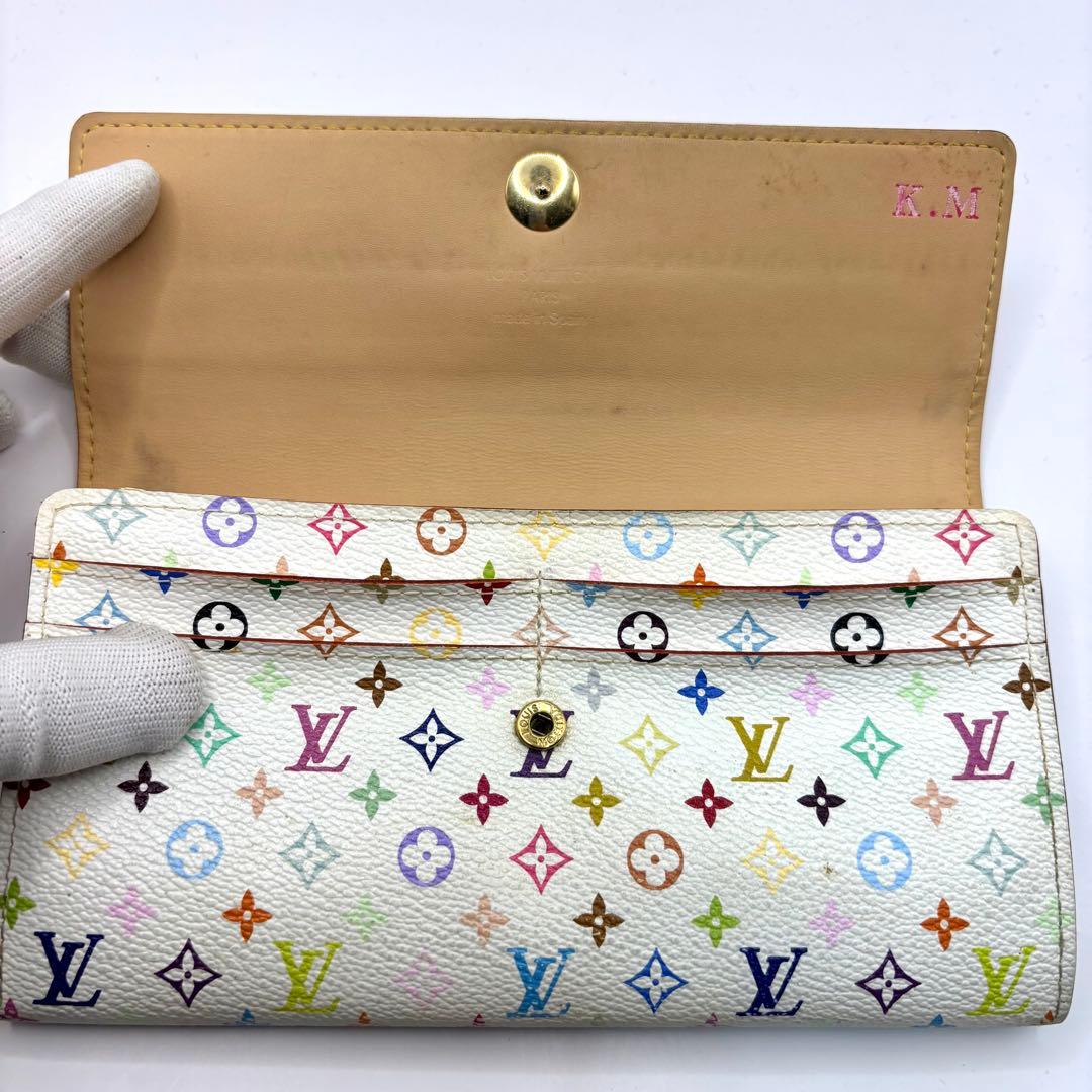 正規品 ルイヴィトン サラ マルチカラー 折り財布 総柄 pvc レザー