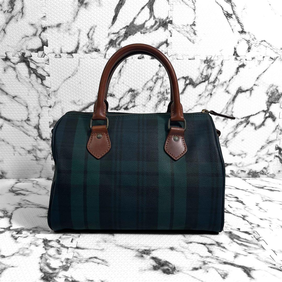 ポロラルフローレン ミニボストン チェック柄 チャーム 馬毛ブラシ