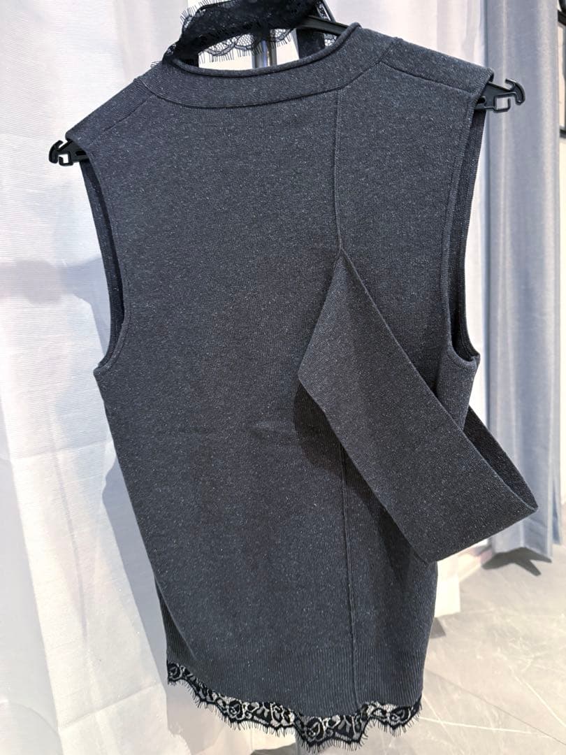 JOSE MOON ジョゼムーン ニットベスト レース グレー