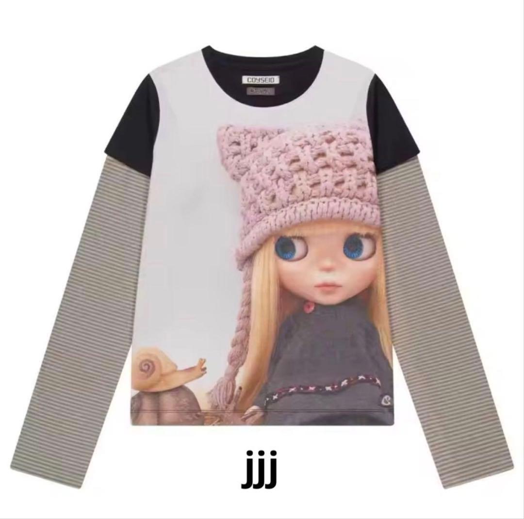 COYSEIO x BLYTHE ドールプリント ストライプ 長袖Tシャツ - メルカリ