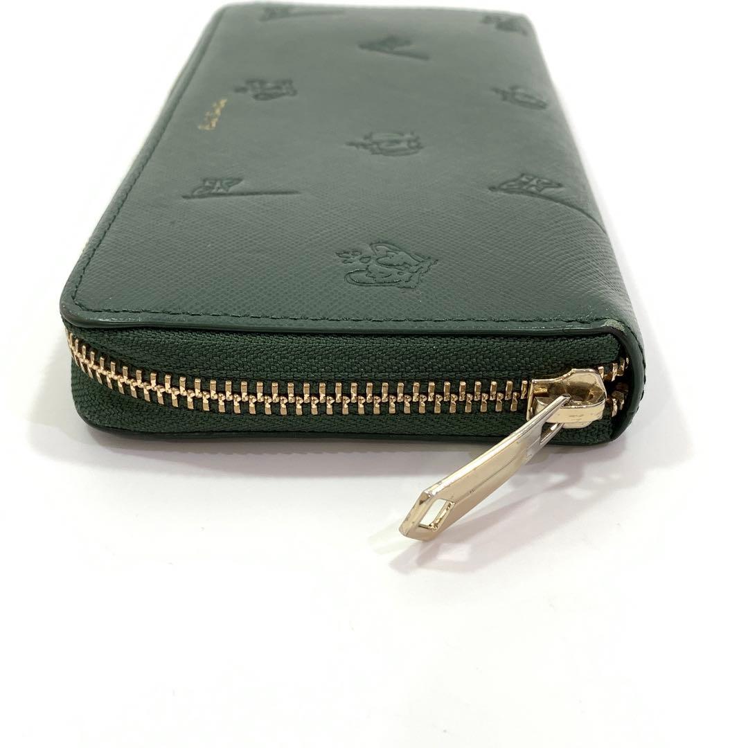 ポールスミス ラウンドファスナー長財布 グリーン メンズ 牛革 ⓪