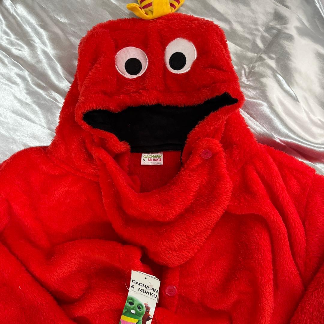 ガチャピン & ムック フリースオールインワン レッド ムック 着ぐるみ