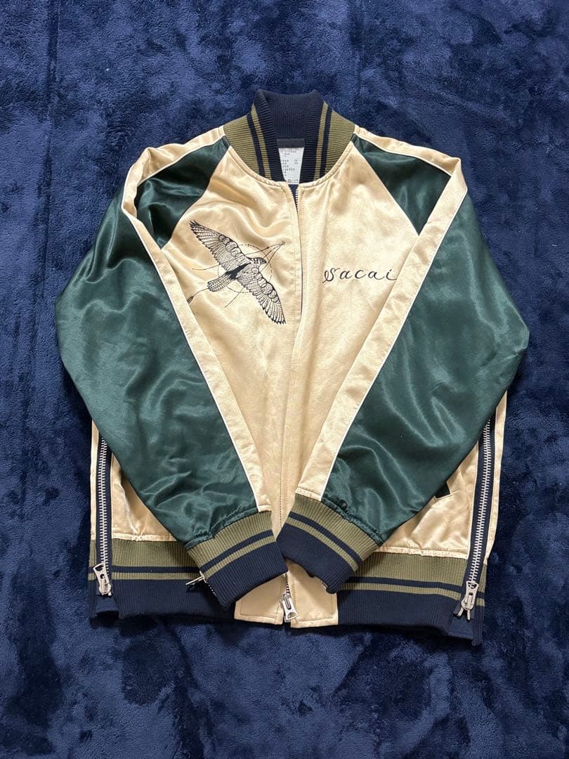 sacai スカジャン アイボリー/グリーン