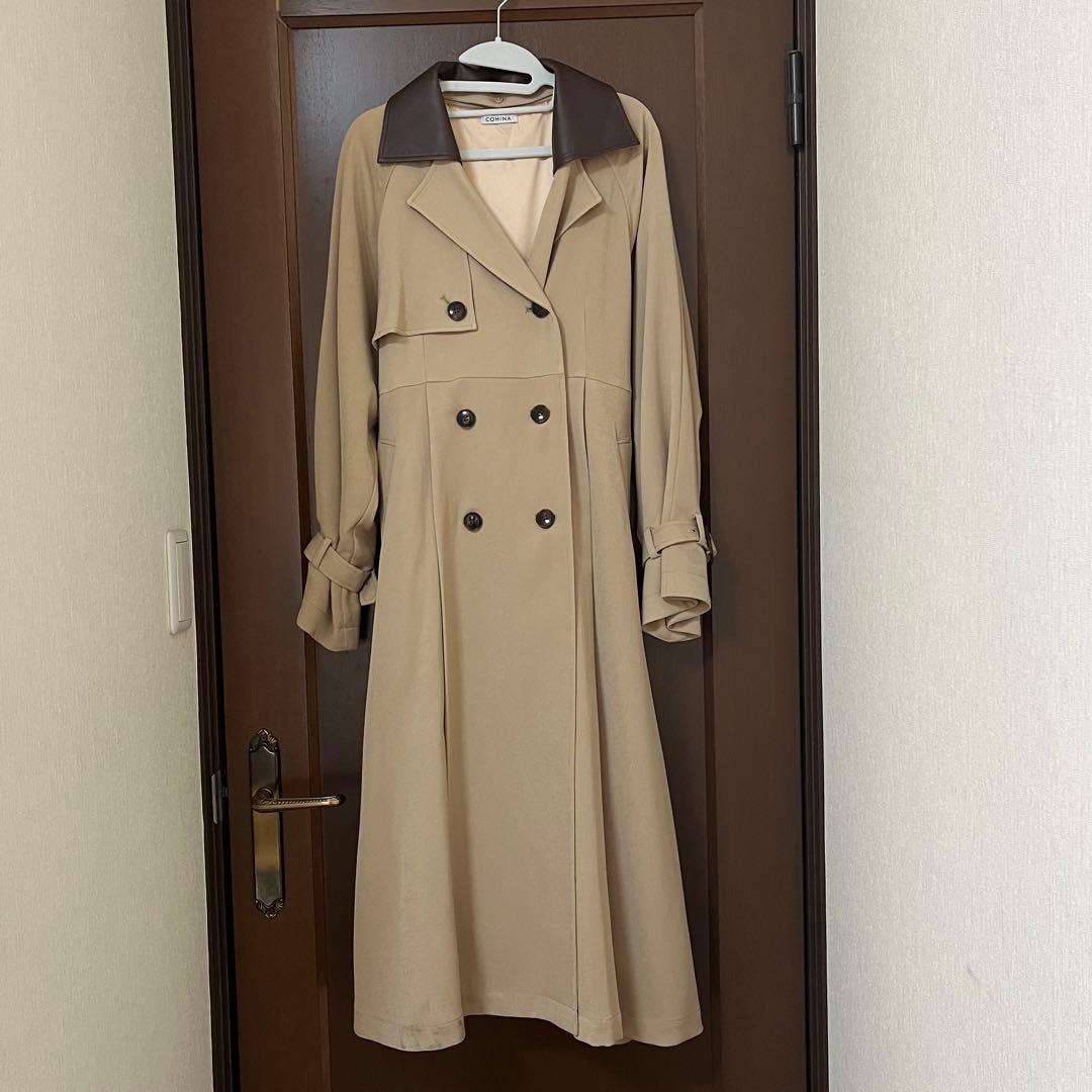 cohina レザーライクカラートレンチコート ベージュ regular - メルカリ
