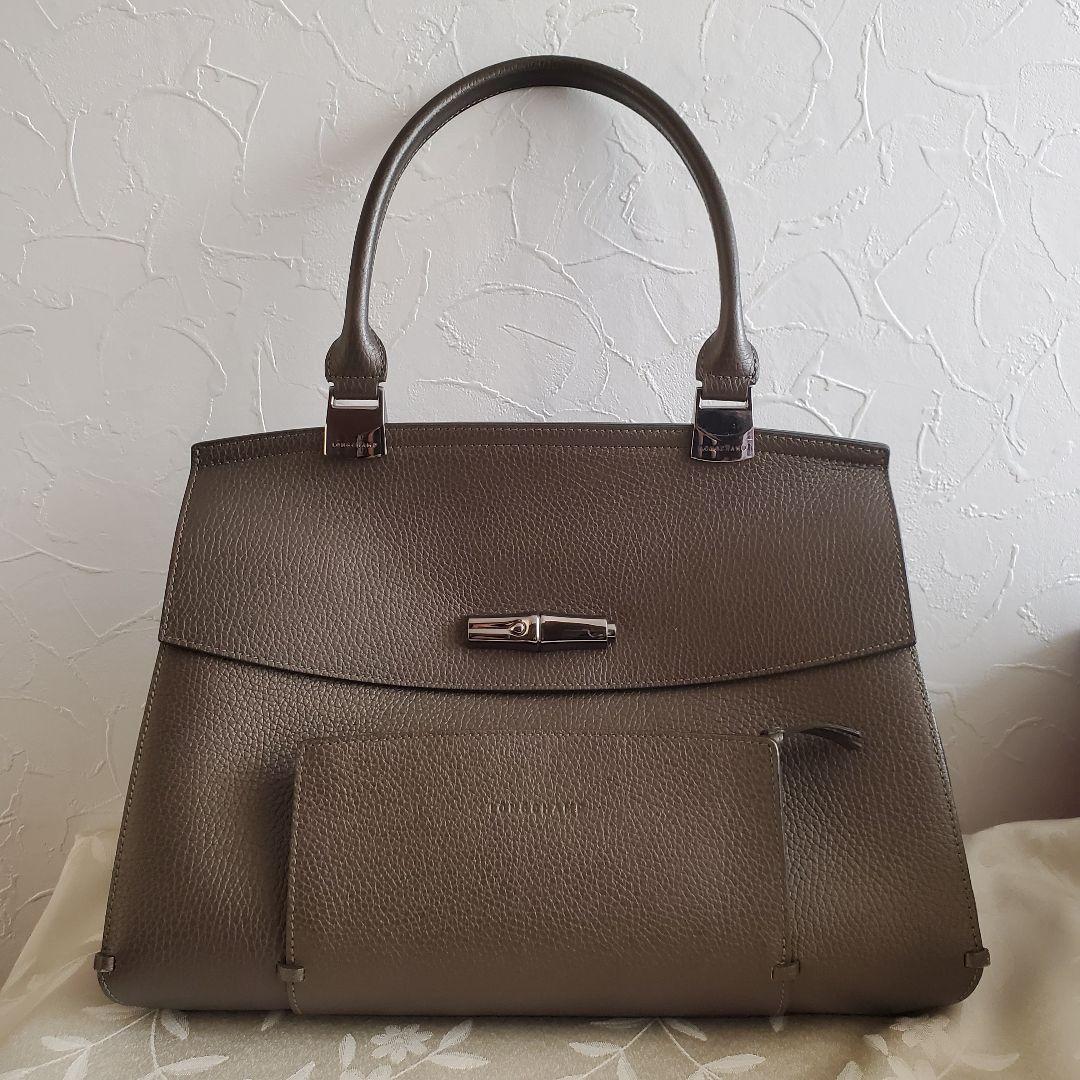 【美品】LONGCHAMP マドレーヌ　ブロンズカラーレザー ハンドバッグ LONGCHAMP - LONGCHAMP(ロンシャン) ハンドバッグ マドレーヌ ブラウン