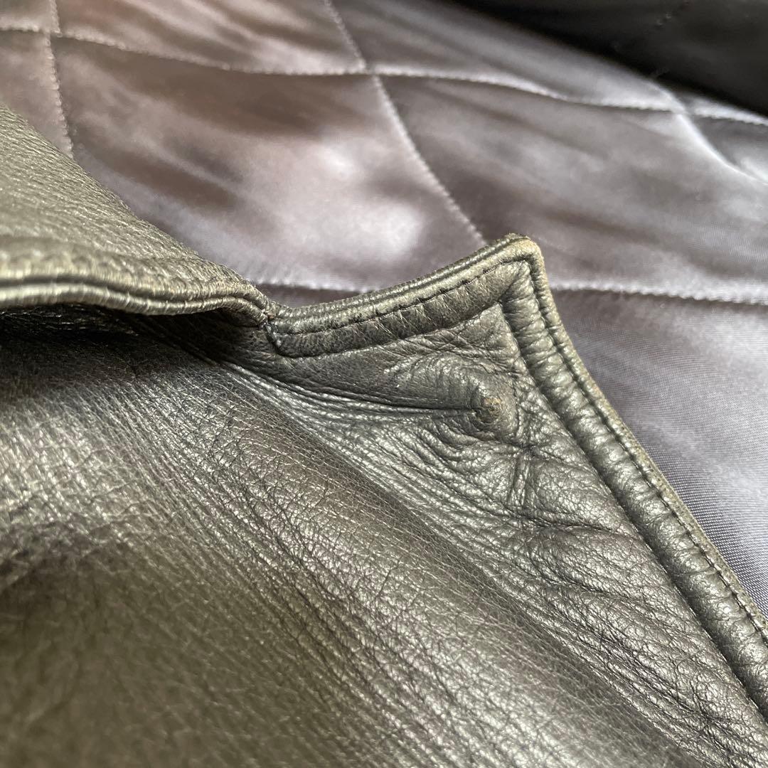 ダーバン DURBAN ディアスキン 鹿革 コート ジャケット ブラック 黒