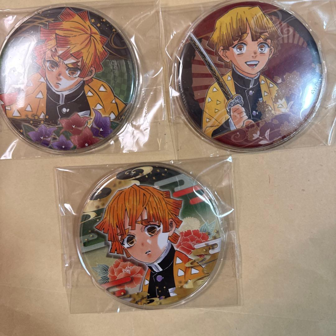 鬼滅の刃 原作 コレクション缶バッジ 我妻善逸 3点セット まとめ売り